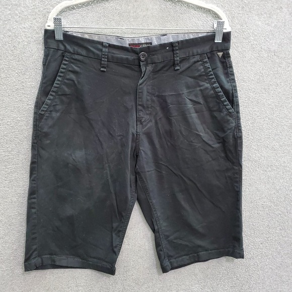 Guess Men Shorts 32 Black Chino Slash Pockets Preppy - Picture 1 of 8